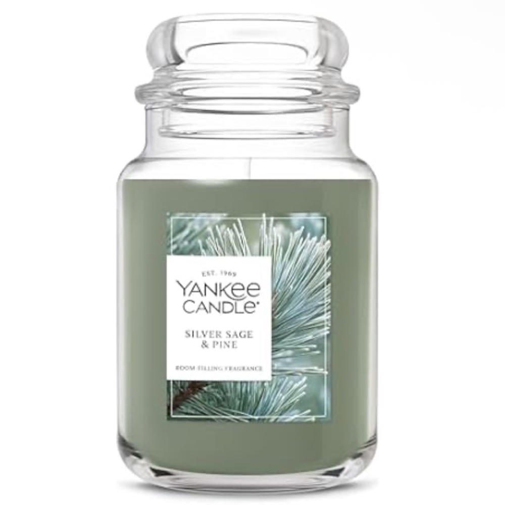 Yankee Candle Silver Sage & Pine Green Jar - 22 oz - NEW